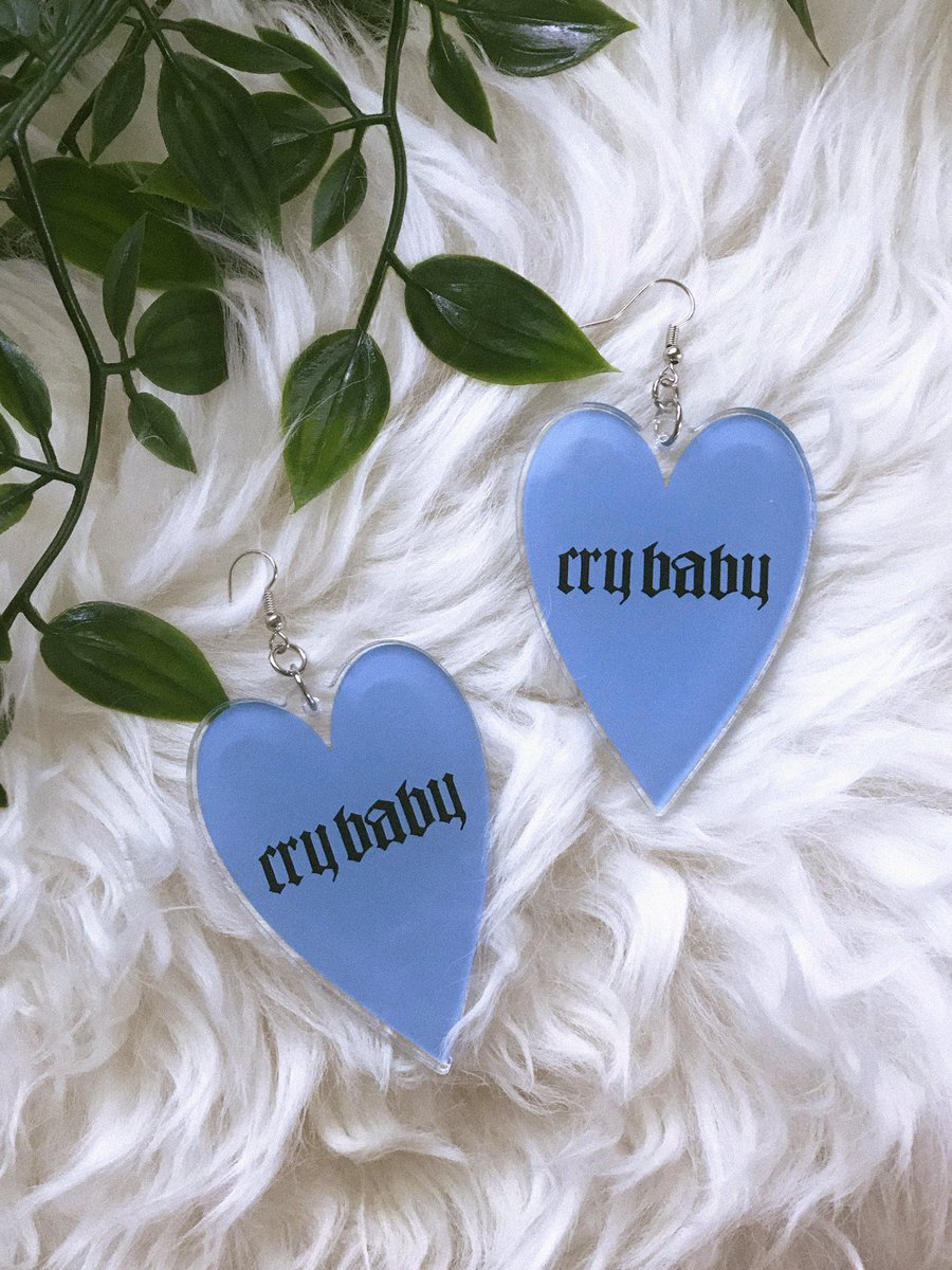 cherrygunk's tweet photo. crybaby and mopey earrings dropping Friday 💙 https://t.co/7qP28uneGi