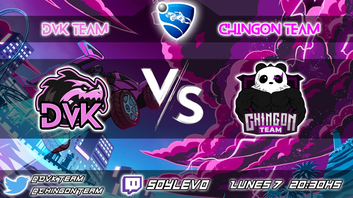 DvkTeam's tweet photo. Puede ser? Algo diferente para divertirnos un poco? Este lunes a las 20:30hs no te pierdas este versus de Rocket League, con nuestros amigos de @ChingonTeam !! https://t.co/SVuehrpa0P