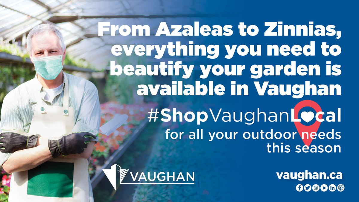 City_of_Vaughan's tweet photo. Make Vaughan your destination for everything you need to create a backyard oasis. Support local businesses when beautifying and improving your garden this summer. Learn more about the benefits when you #ShopVaughanLocal: https://t.co/3MLZMdDRas https://t.co/0E9ua5tEY7