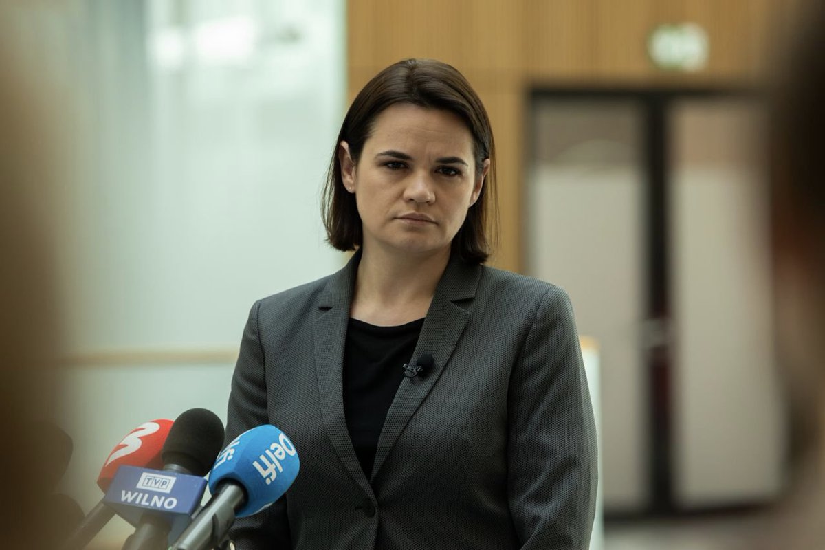 Tsihanouskaya's tweet photo. Had a meeting with Belarusian &amp; Polish lawyers to discuss how to bring to justice the regime's criminals. The universal jurisdiction gives an opportunity to persecute the regime's thugs in 🇵🇱. Everyone responsible for crimes against humanity in Belarus must be held accountable. https://t.co/hzVD9SGePp