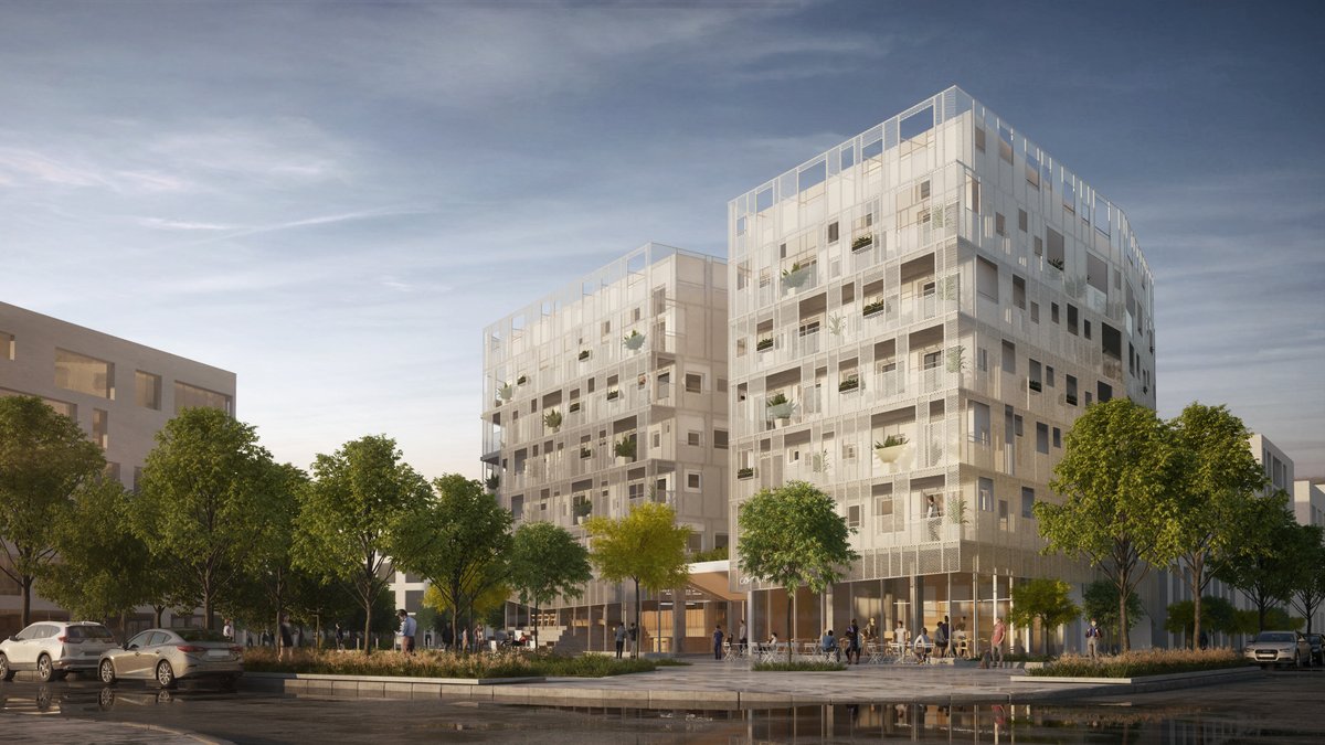 Nous prêtons 20 M$ à <a href="/UTILE/">UTILE</a> pour la construction d’un immeuble de 123 logements pour étudiants. Situé dans l’écoquartier du Technopôle Angus à #MTL, cet ensemble vise la certification environnementale LEED Platine. 🌱 #StratégieNationaleLogement