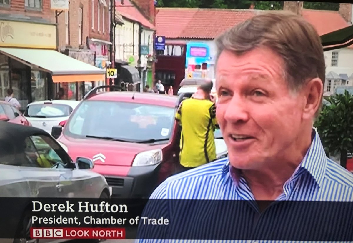 CTBoroughbridge's tweet photo. Excellent publicity for the Town's businesses today with the visit of BBC TV's Look North reporter Cathy Killick reporting on our thriving High Street. Featured on @BBCLookNorth news bulletins today. #Boroughbridge #HighStreet #shoplocalshopsafe #CathyKillick https://t.co/nYuEsDU7tj