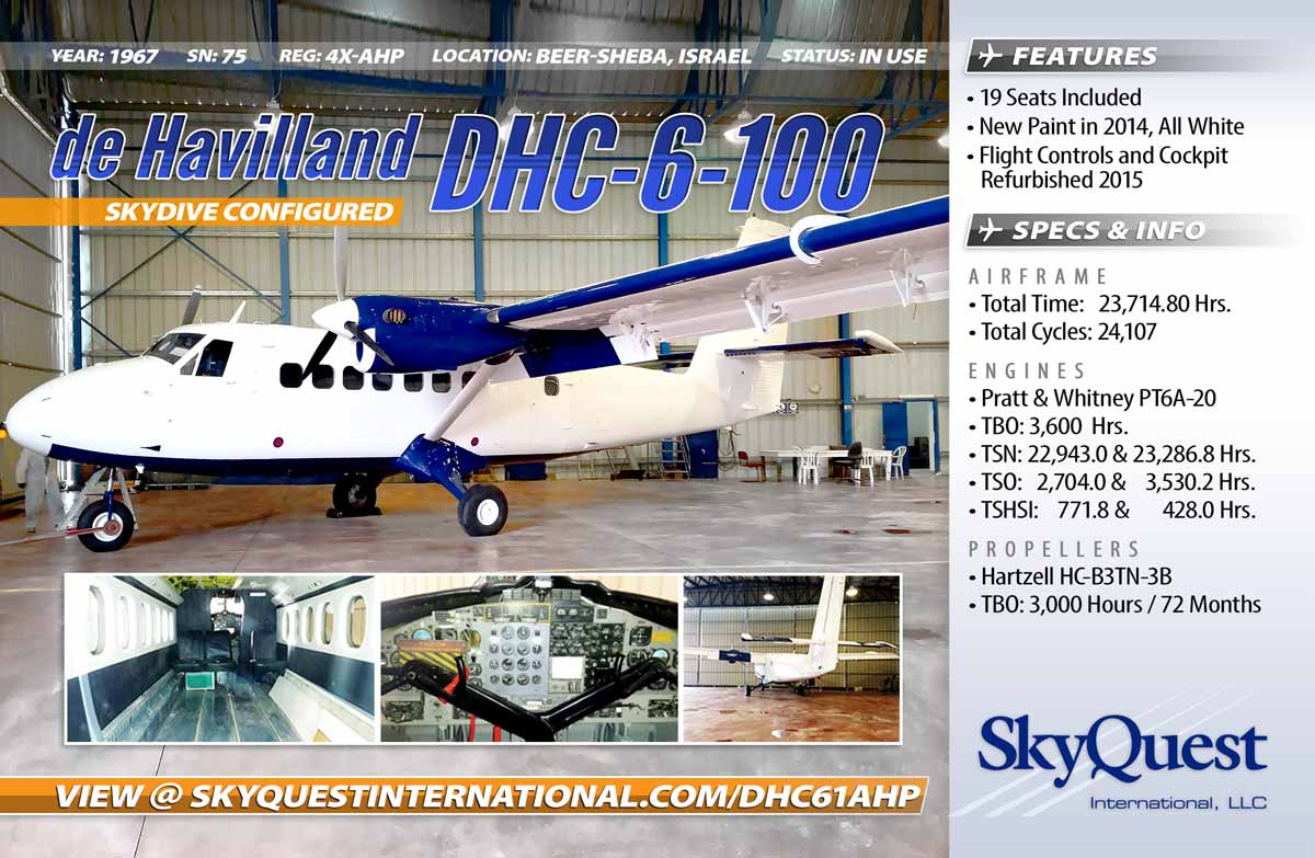 skyquestint's tweet photo. SkyQuest ✈ Skydive-Ready DHC-6-100 Including Pax Seats for Immediate Sale... https://t.co/vJRsK8Z7FB https://t.co/eEDnHr2rol
