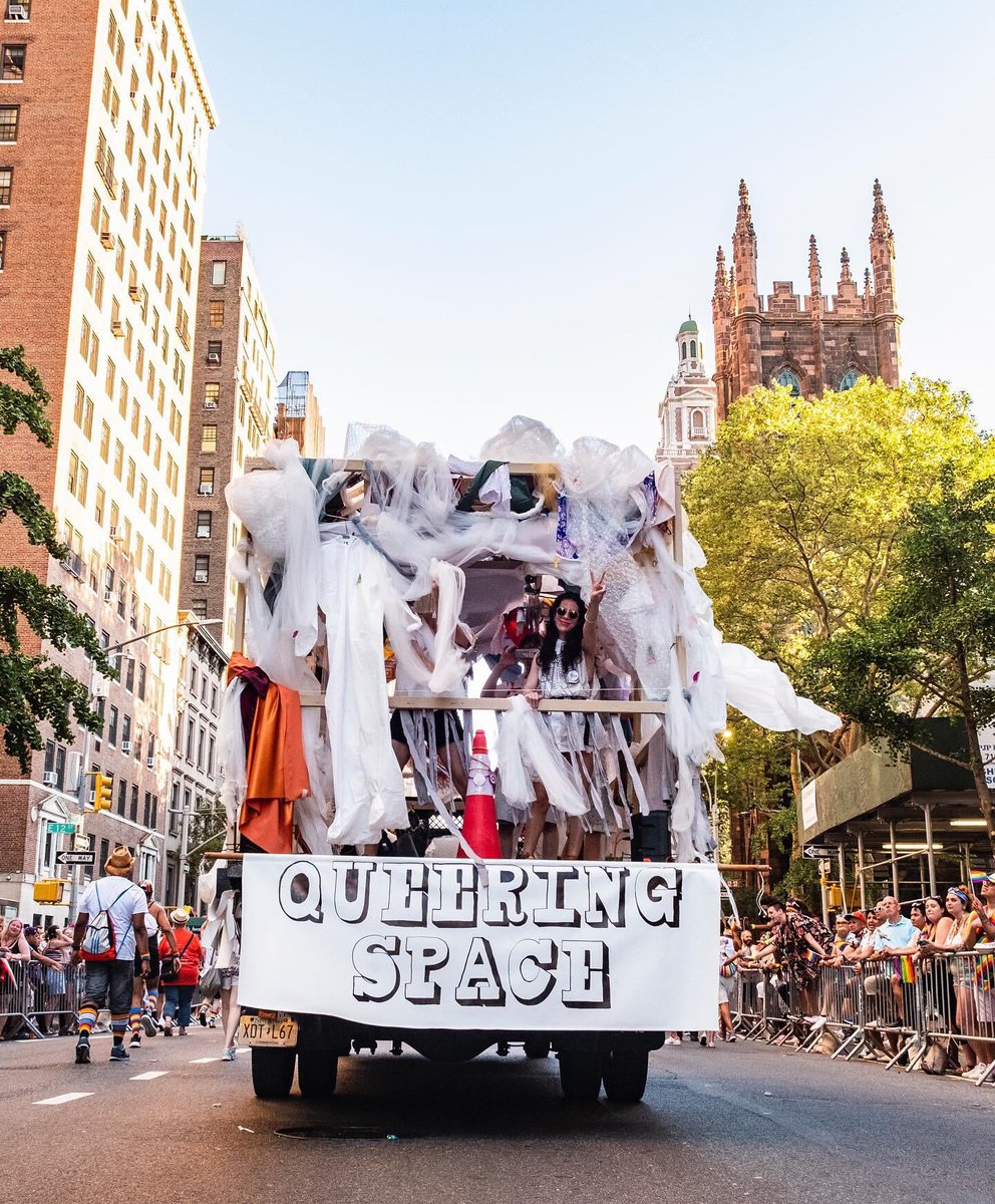 TheNewSchool's tweet photo. Happy #Pride2021! We're reminiscing on the 2019 NYC World Pride Parade and our float, Queering Space, created by @parsonsdesign students. 

We ❤️ our LGBTQIA+ community and know it’s in large part what makes The New School a special place… we can’t wait to celebrate you again! https://t.co/rPz8lrZ8s2