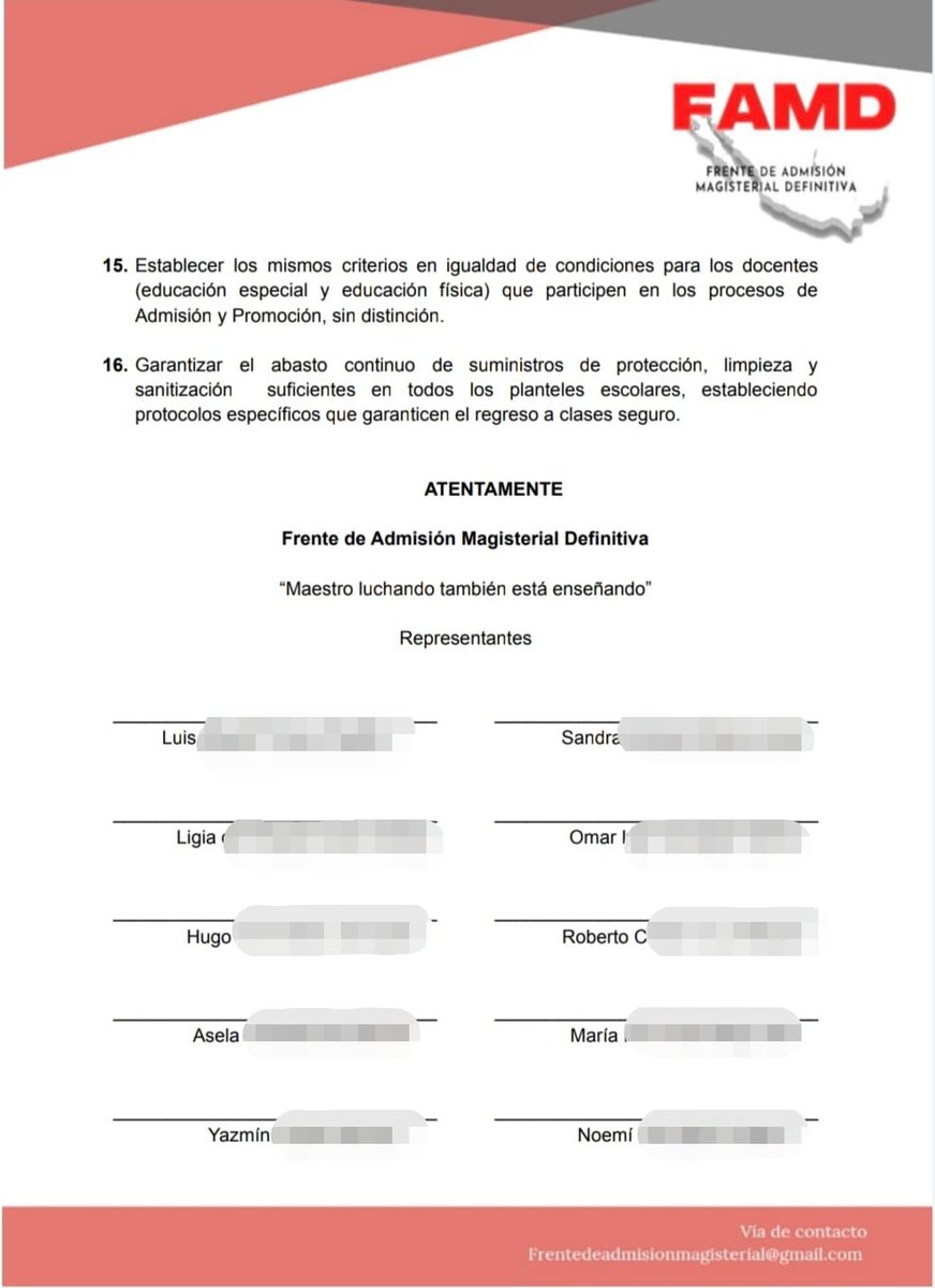 AdmisionDe's tweet photo. Les compartimos el pliego petitorio entregado en la mesa de diálogo de hoy 3 de junio en punto de las 12:00 con la subsecretaria de educación básica.
La lucha sigue💪
Apoya compartiendo 🙌
"El maestro luchando también esta enseñando" https://t.co/G3ZXq2QHPL