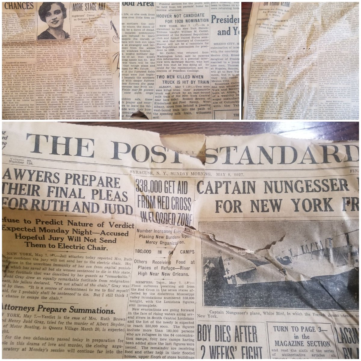 Creen30's tweet image. Found a newspaper from May 8,1927. 
Wow... 
#Thepoststandard #PresidentCoolidge #MargaridaBastosFerreira
#SyracuseNewspaper
#History1927