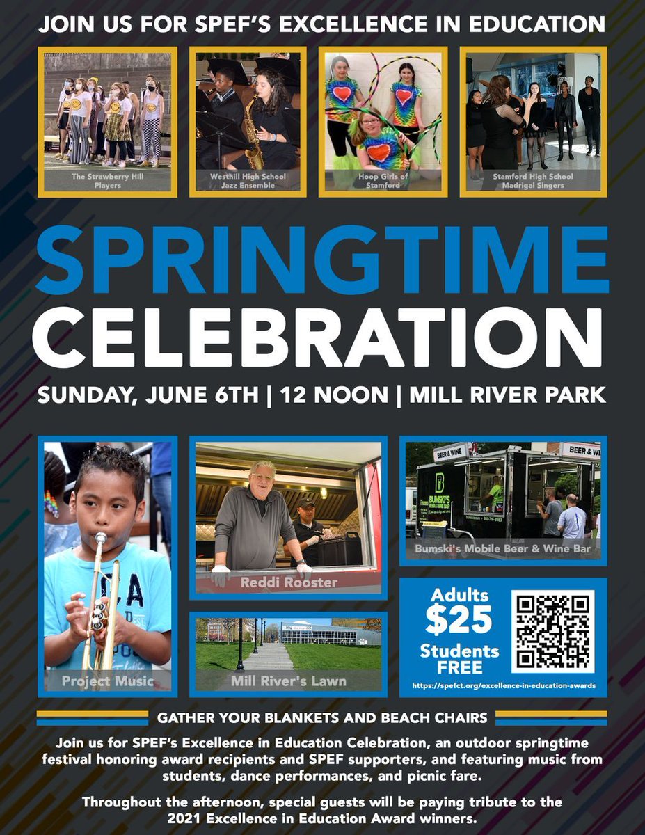 SPEFct's tweet photo. Be sure to join us this Sunday, June 6th at Mill River Park for the Excellence in Education Springtime Celebration! For more information and to purchase tickets, visit here: https://t.co/AL8oDg01rA https://t.co/MZ0fBl2QI1