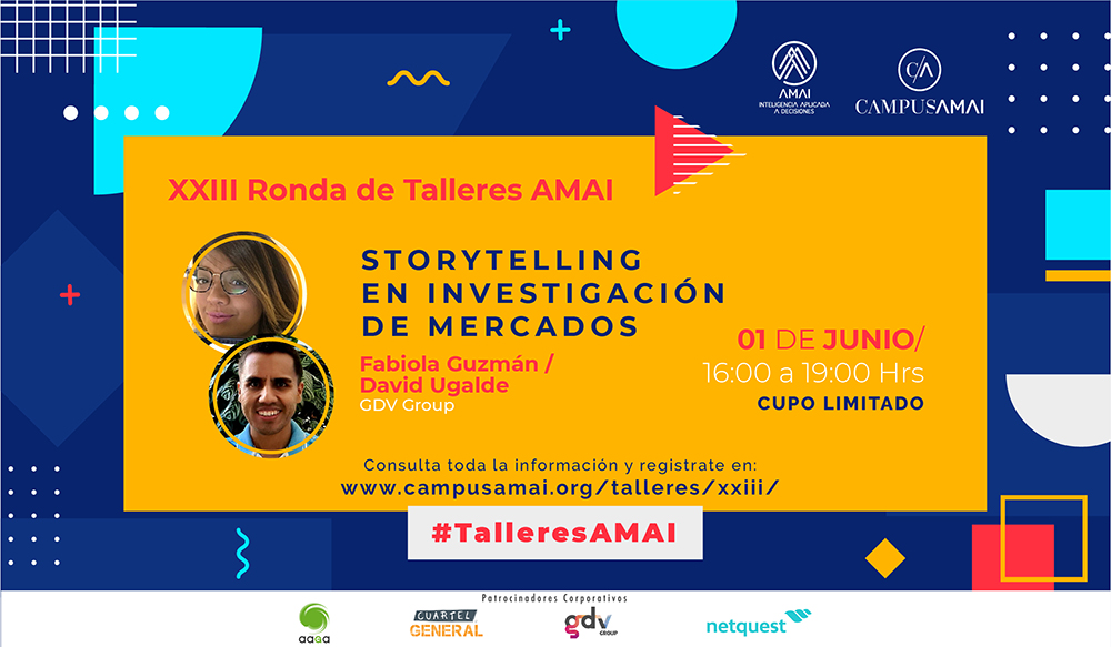 ¡Ya estamos con <a href="/GdvMx/">GDVGroupMx</a> en #TalleresAMAI hablando sobre Storytelling en Investigación de Mercados!