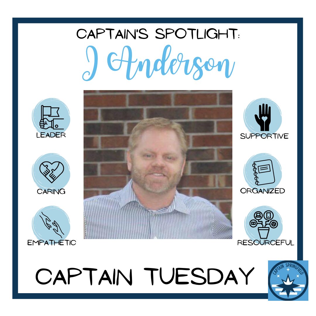 CaptainSGF's tweet photo. Happy #CaptainTuesday where we celebrate some of the many people in #417Land deserving of the #CAPSGF cape! Today-@DrJ_Anderson with @officialSPS. Thank you all for your kindness, work, & commitment to our city! We are so lucky to have you in #SGF! https://t.co/r8dT47VUd2