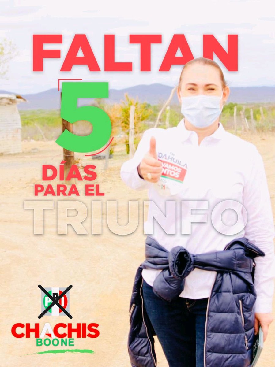 Faltan 5 días para tener el triunfo
Con tu voto, este 6 de junio, aseguraremos más y mejores proyectos para el municipio de San Juan de Sabinas.
#SiVamosJuntosGanamosTodos
#VotoÚtil2021
#VotoInteligente
