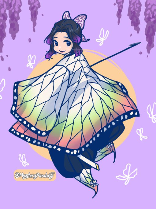NatoさんがTwitterに投稿した胡蝶しのぶ(鬼滅の刃)のイラスト。