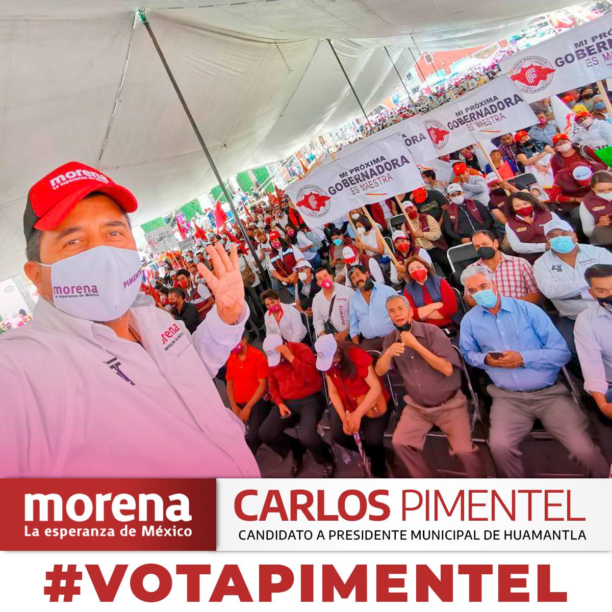 KarlaSantimo's tweet photo. ¡A la 4T ya nada ni nadie la detiene! 👊🏼 Este 6 de junio con tu voto 🗳 de confianza lograremos consolidar la transformación de Huamantla. ¡Este domingo #VotaPimentel! ✨ https://t.co/17htJsr2Fb