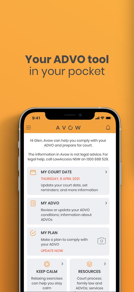 Mark Speakman (@markspeakman) on Twitter photo Launching a world-1st ADVO app📱to increase compliance including by ensuring #DomesticViolence perpetrators understand conditions... +ultimately to keep victims safe.
Available via Google Play or the App store.
dcj.nsw.gov.au/__data/assets/…
@NSWJustice <a href="/nswpolice/">NSW Police Force</a> <a href="/LegalAidNSW/">Legal Aid NSW</a> <a href="/NTVorg/">No to Violence</a> Launching a world-1st ADVO app📱to increase compliance including by ensuring #DomesticViolence perpetrators understand conditions... +ultimately to keep victims safe.
Available via Google Play or the App store.
dcj.nsw.gov.au/__data/assets/…
@NSWJustice <a href="/nswpolice/">NSW Police Force</a> <a href="/LegalAidNSW/">Legal Aid NSW</a> <a href="/NTVorg/">No to Violence</a>