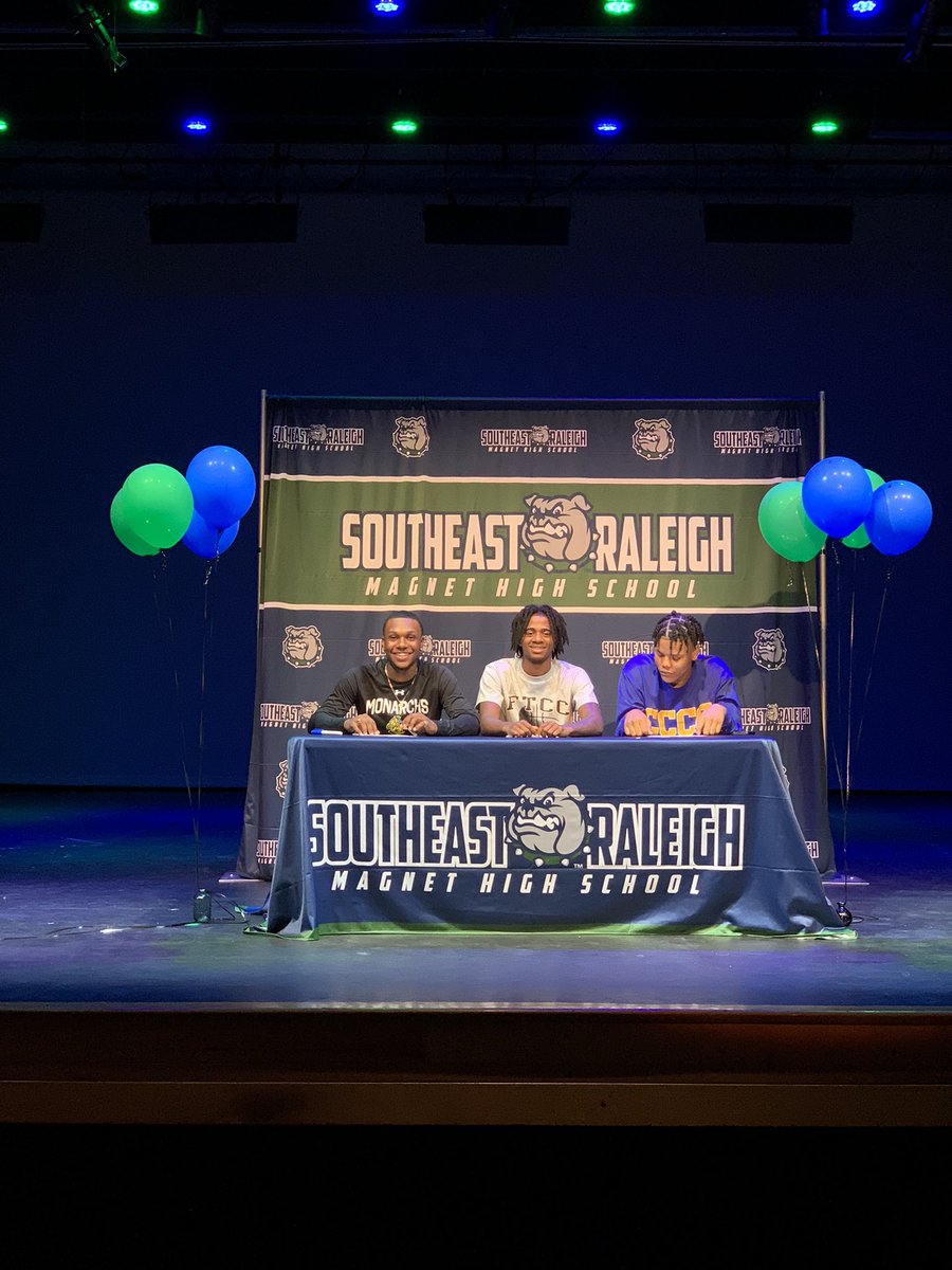 MbbRaleigh's tweet image. Congratulations to these young men. Their journeys are different but all achieved the same dream. Remember that “you owe yourself + all that helped you along the way your very best.” Good luck + represent the Southeast Raleigh HS community! 
🐶💙💚