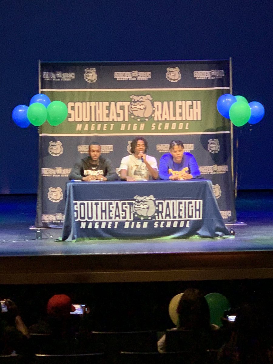 MbbRaleigh's tweet image. Congratulations to these young men. Their journeys are different but all achieved the same dream. Remember that “you owe yourself + all that helped you along the way your very best.” Good luck + represent the Southeast Raleigh HS community! 
🐶💙💚
