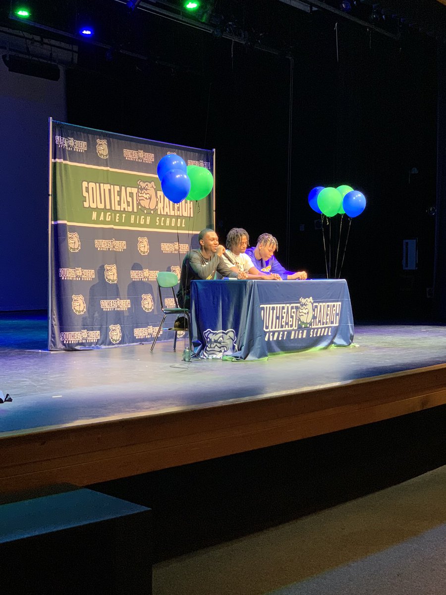 MbbRaleigh's tweet image. Congratulations to these young men. Their journeys are different but all achieved the same dream. Remember that “you owe yourself + all that helped you along the way your very best.” Good luck + represent the Southeast Raleigh HS community! 
🐶💙💚