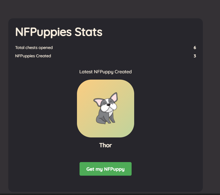 FrenchieDefi's tweet photo. NFPuppies are live!!!!, go and open your chests, for more info about NFPuppies go here:
https://t.co/DC5gylfZm3
#bsc https://t.co/m6KfQXb6Vj