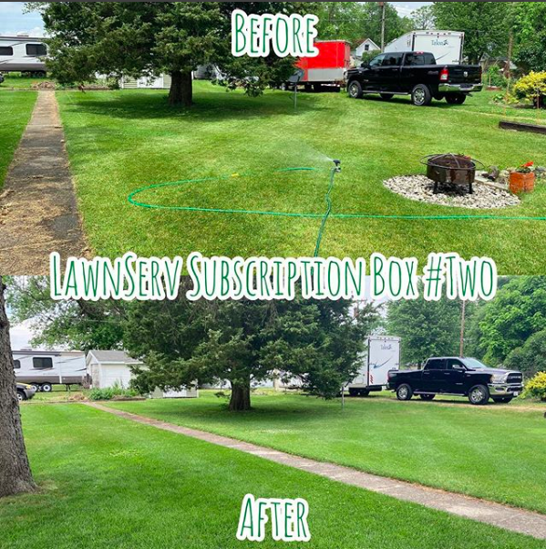 LawnServDotCom's tweet photo. 😃 A before and after Box #2 pic from a very happy Lawn Serv customer's lawn.

#nailedit #perfectlawn #lawn #lawnbox #diy #lawnserv https://t.co/lNUjf2kz5E