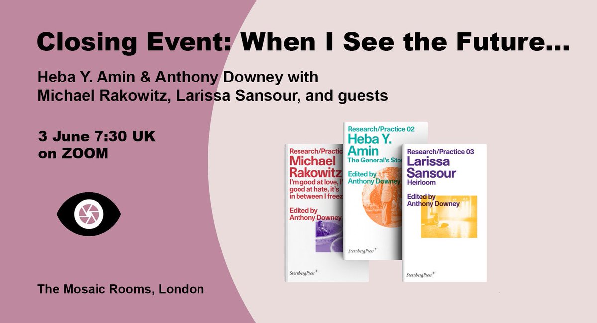 Join us Thurs, 3 June 7:30 UK! To conclude Heba Y. Amin's solo exhibition @TheMosaicRooms, join her &amp; curator Anthony Downey for a discussion with artists Michael Rakowitz, Larissa Sansour and invited guests from the extended digital programme. More info: mosaicrooms.org/event/closing-…