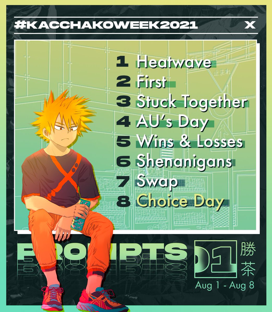 KacchakoWeek's tweet photo. Wahoo Kacchako Lovers! You have waited patiently and we have not one, not three, but two important things for you! The one you've been waiting for is our prompt list for #KacchakoWeek2021! Tch! The other? We have extended Kacchako Week a day because of all of the amazing prompts! https://t.co/ViJ5yht5ps