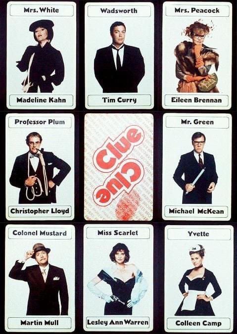 Who is excited for Clue??? Check back later to see which character your favorite actor is playing...and don't forget to reserve your tickets!