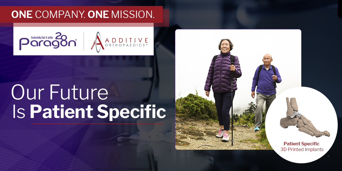 28Paragon's tweet image. Paragon 28® is excited to announce the acquisition of the assets of Additive Orthopaedics! 

Full Press Release: paragon28advances.com/pres.../p28-ac…
Visit our dedicated site to learn more! paragon28advances.com

#paragon28 #additiveorthopaedics #3Dprinted #patientspecific #footandankle