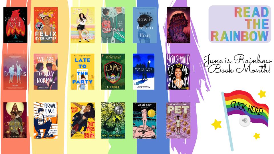 HermLibrary's tweet image. June is Rainbow Book Month! These books are all available through Sora linktr.ee/hermlibrary #ReadTheRainbow #PrideMonth2021  @DrJackson_EDU @hcpslib @HermitageHS
