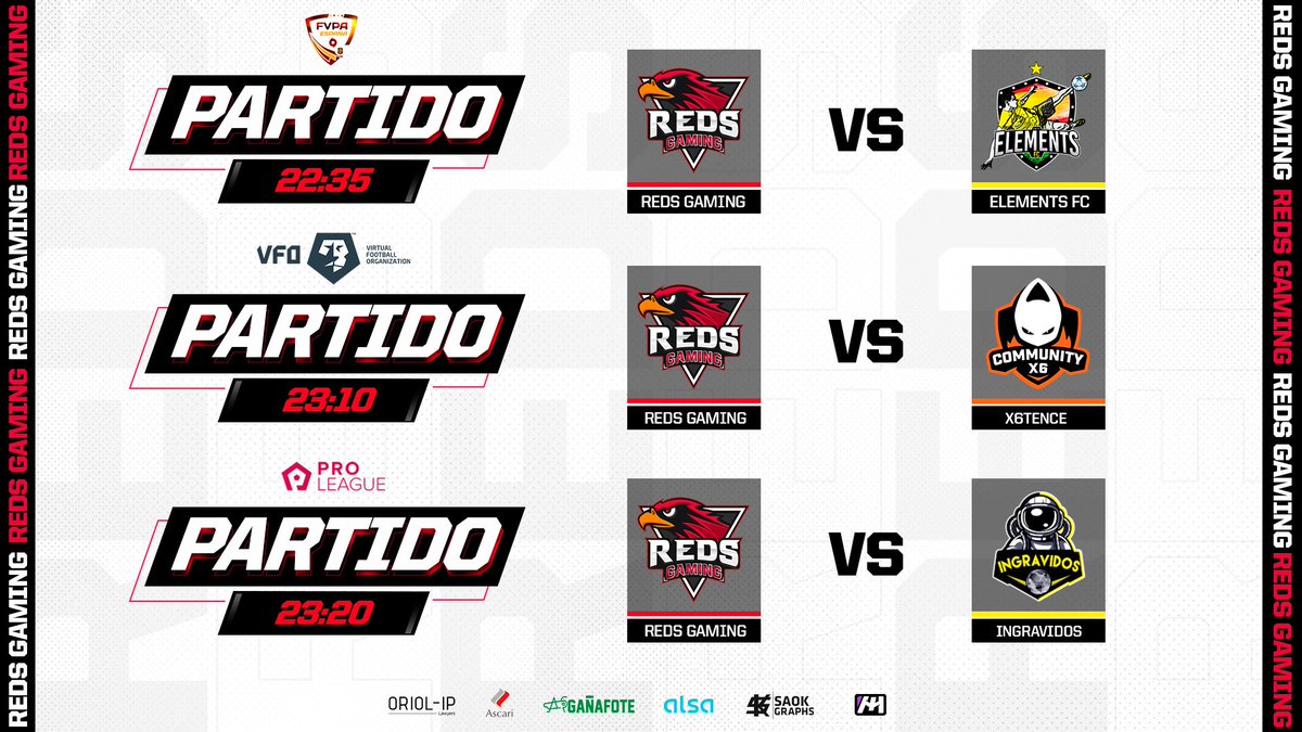 RedsGaming_ESP's tweet image. #ClubesPro | #PC

🏆J16 @FVPA_ESP
⏰22:35🆚@eLeMeNtSFC_

🏆J18 @VFOspain
⏰23:00🆚@x6Community

🏆J28 @Proleague_Spain
⏰23:20🆚@Ingravidosvfo

🎙️Ayer derrota en @VFOspain. Necesitamos reaccionar para poder salir del descenso directo.

📺twitch.tv/clickpower_1

#GoReds 🔴🦅