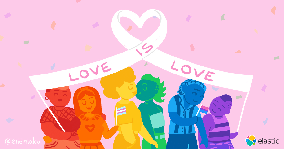 Our success as a company is possible because of our dedicated team members and their diverse backgrounds. This month in particular, we celebrate the unique perspectives and experiences of the LGBTQIA+ community at Elastic and beyond. Happy #PrideMonth 🏳️‍🌈

🎨 <a href="/GraceEnemaku/">enemaku</a>