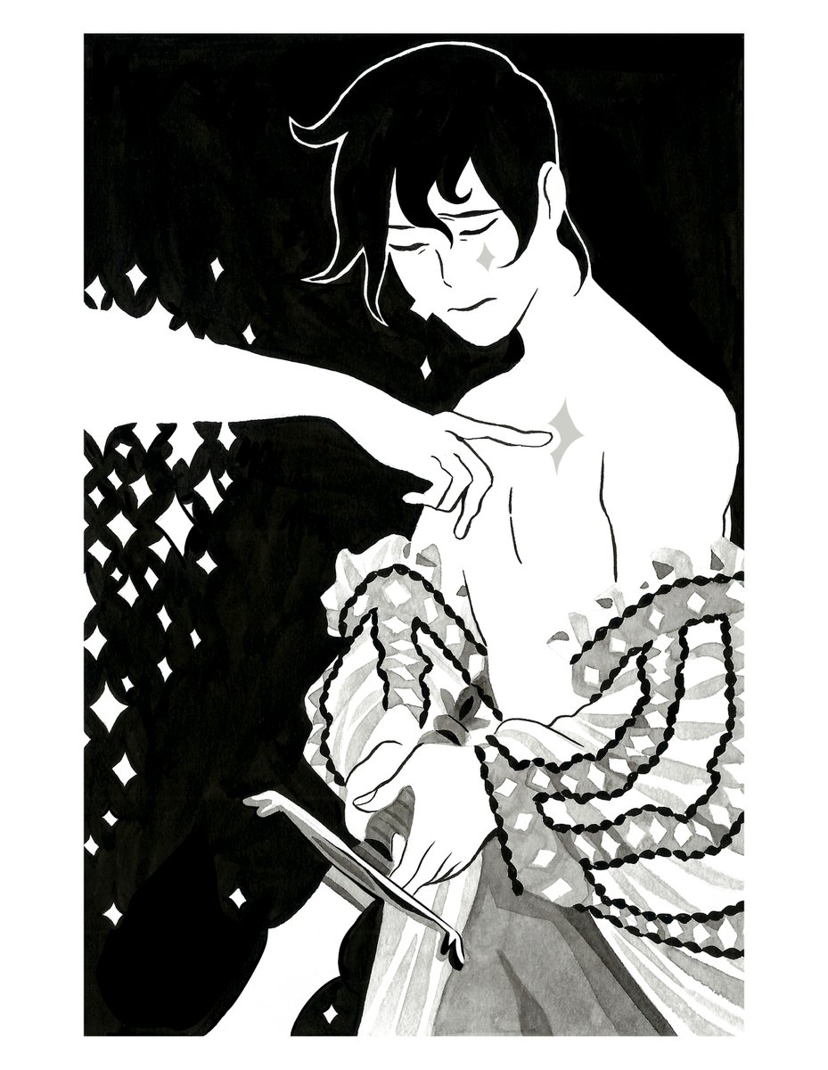Rose in the story of "the Crow and his lover", an AU i did for fun but now it is growing in me.
I really like doing ink drawings 