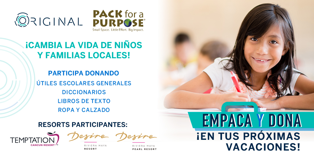 TemptationRs's tweet image. En #TemptationCancunResort nos encanta estar de fiesta contigo tanto como sabemos que te gusta ¡ayudar a otros! Con Empaca Con Un Propósito estamos invitando a todos los Temptaioners a formar parte de esta organización, da clic aquí para ayudar #LetsPack ttcr.me/PackForAPuspose