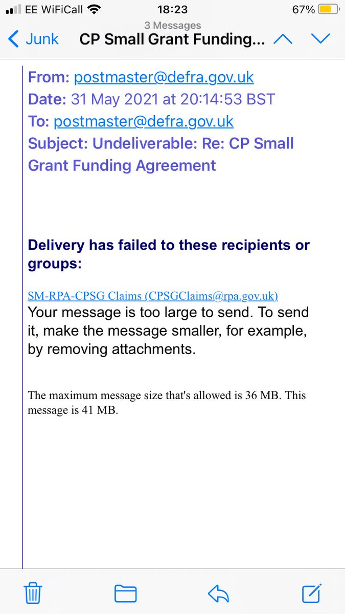 Most definitely not the email you want to find in your junk folder on the 1st June!! Any help <a href="/DefraGovUK/">Defra UK</a> <a href="/Ruralpay/">RPA</a> @JanetHughes ??