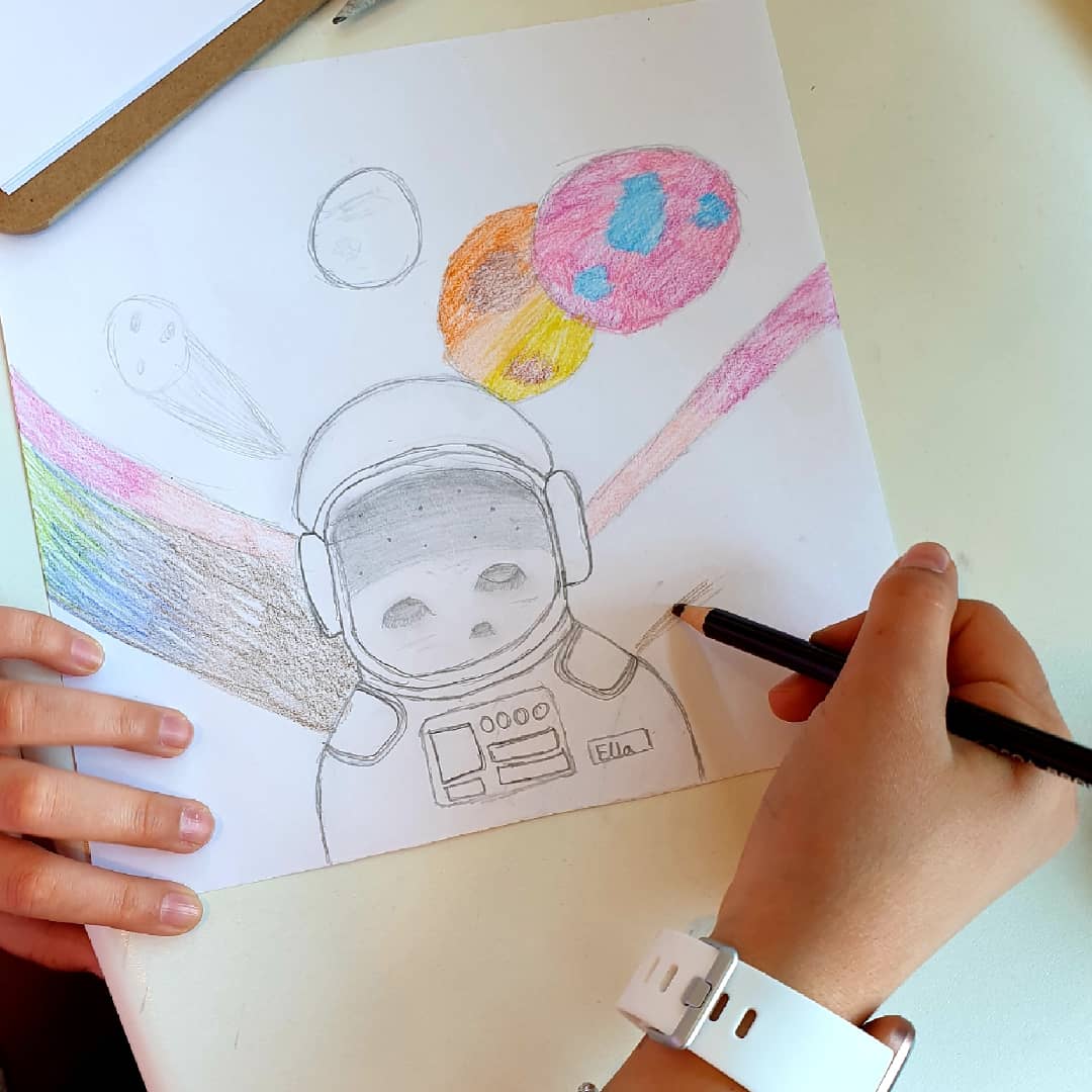 suecurlymills's tweet photo. Great to teach @kipbrentwood art workshop today inspired by the vibrant space art of Peter Thorpe.
#artteacher #Brentwood https://t.co/Ha4RmJUxbe