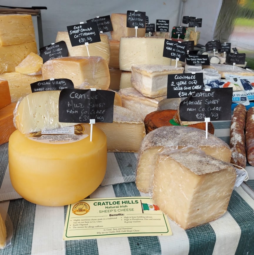 EnnisMarket's tweet photo. New season Cratloe Hills Sheep's Cheese has arrived at The Flying Cheese Brigade stall!
Your only decision is mild, mature or both?
#local #cheese #sheepscheese #ennis #farmersmarket https://t.co/AYJy6w4EdF