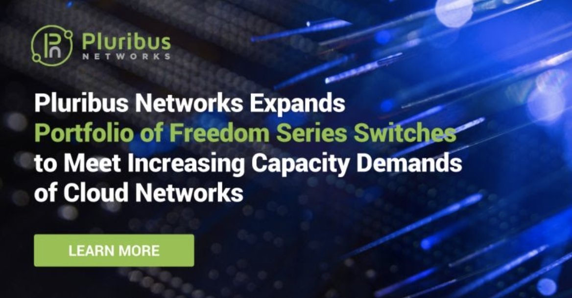 pluribusnet's tweet image. Pluribus’ new Freedom Series switches are designed to support modern scale-out #networkarchitectures that can grow incrementally to nearly unlimited port counts while providing the well-documented cost efficiencies of #disaggregatednetworking. bit.ly/3fwgiyT