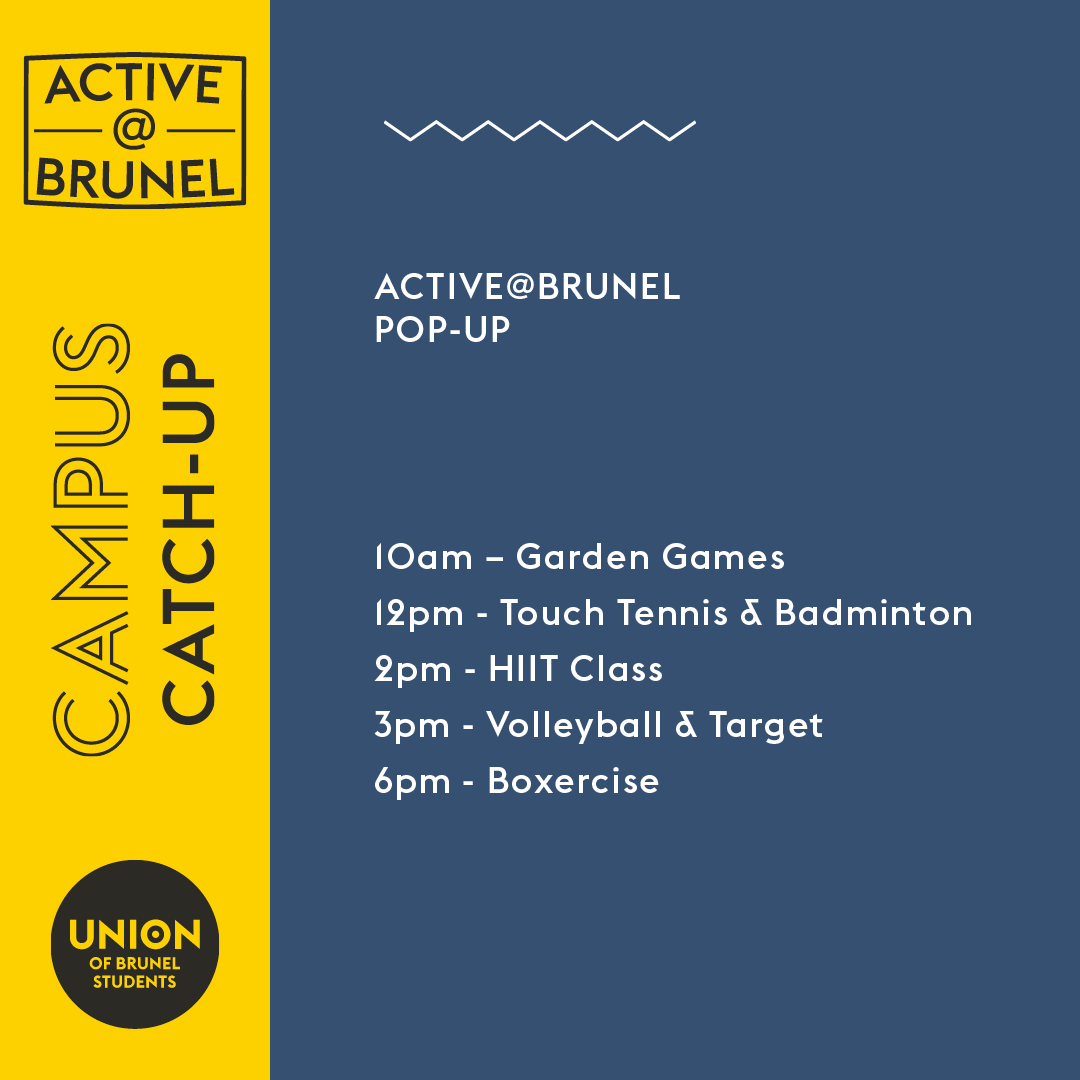 ActiveatBrunel's tweet photo. Campus Catch-Up! ⏪
We are filling campus with events over the next 3 weeks to make up for lost time! ⌛

Join us! ➡️
Swipe to see the full list of activities happening TOMORROW! 📆

#CampusCatchUp #Brunel https://t.co/loi9EgvfNC