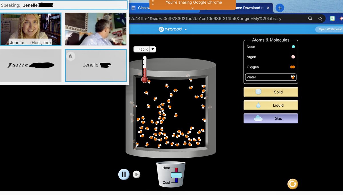 Virtual 5th grade students at <a href="/MineolaMS/">Mineola Middle School</a> enjoyed their lab during science today!🧪Using <a href="/nearpod/">Nearpod</a> , students predicted then observed how interactions between water molecules change as they move between three phases of matter: solids, liquids, and gasses! #mineolaproud #virtualSTEM