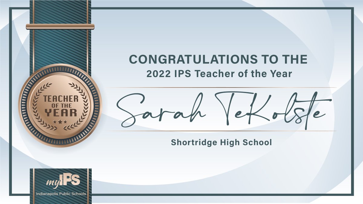 IPSSchools's tweet image. Congratulations 2022 IPS Teacher of the Year Sarah TeKolste! 🎉

Follow the link below to learn more about Sarah and all the amazing work she’s doing at @Shortridge. #teamIPS 

➡️ myips.org/blog/district/…