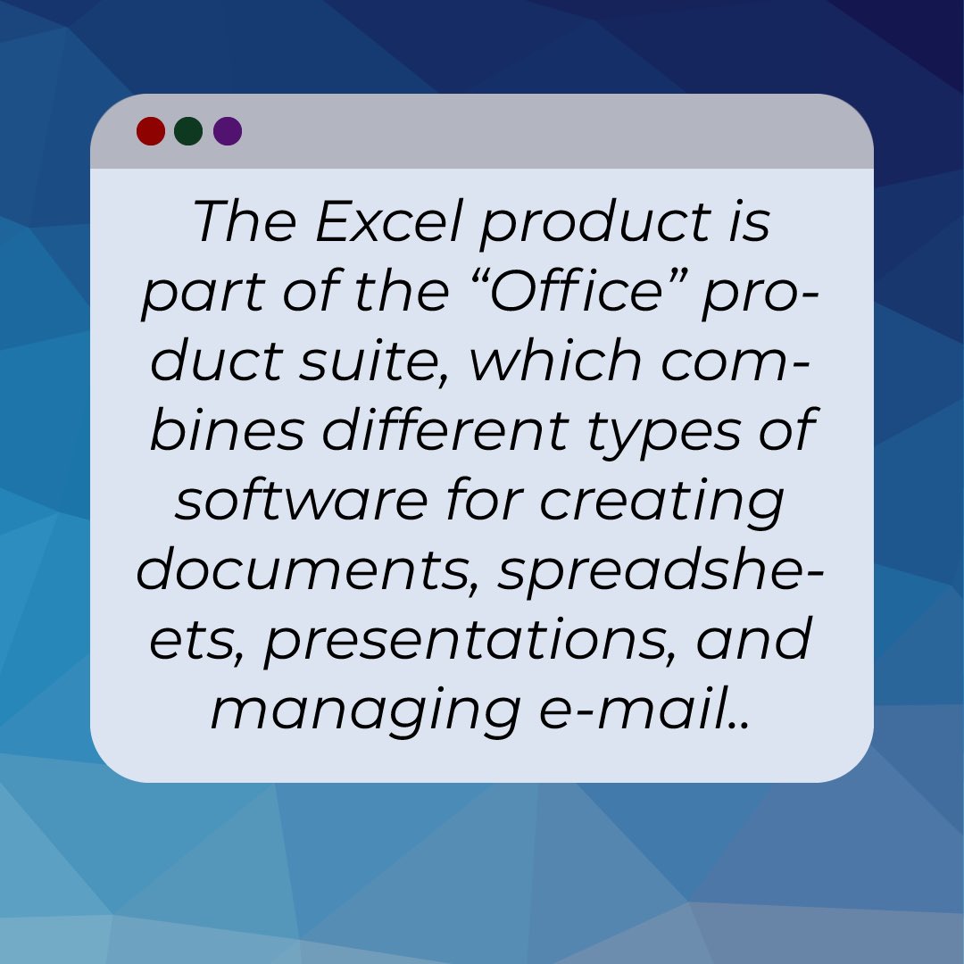 SeditioSoft's tweet photo. What is Microsoft Excel? 
.
.
#Microsoft #MicrosoftEDU #Excel #DigitalMarketing #Developer #Soft #Software #microsoftlife #information https://t.co/uVczObfxpE