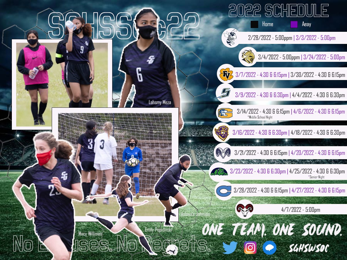 SGHSWSoc's tweet photo. Our 2022 regular season schedule is here! We can not wait until the Summer begins, so we can start building towards next season. #oneteamonesound @SouthGarnerHS @SouthGarnerAD @SouthGarner_SnC @EastGarnerMMS @northgarnerms2 https://t.co/GGeclYd92N