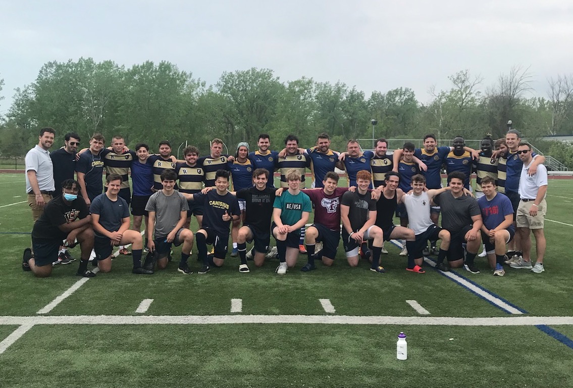CanisiusHS's tweet photo. Canisius @rugby_chs alumni gathered recently for a friendly match at the Stransky Athletic Complex.
#onceacrusaderalwaysacrusader #CHSalum https://t.co/Bm5KWU6Phn