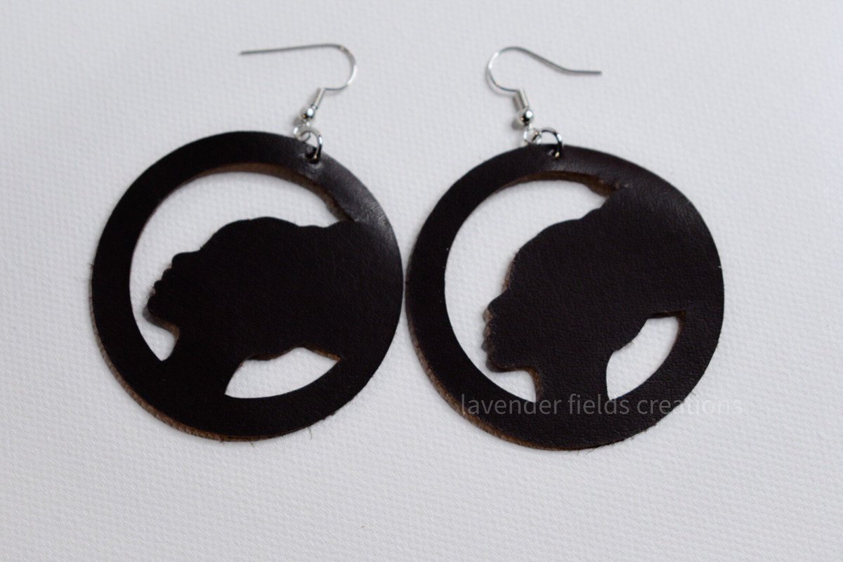 Excited to share the latest addition to my #etsy shop: African Woman Black Leather Earrings (202120E) etsy.me/3yNUnux #black #silver #leather #earwire #earlobe #african #woman #earrings #silhouette