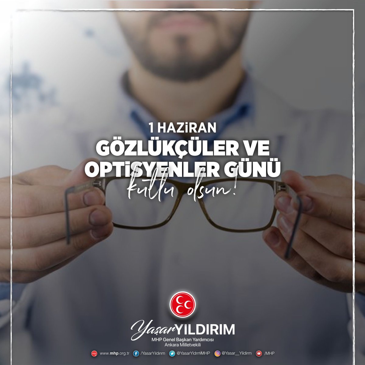 yasaryldrmMHP's tweet photo. 1 Haziran #GözlükçülerveOptisyenlerGünü vesilesiyle bu sektörde çalışan, eğitim alan ve istihdam olanakları sağlayan herkesi tebrik ederim. https://t.co/qjmeprAb8K