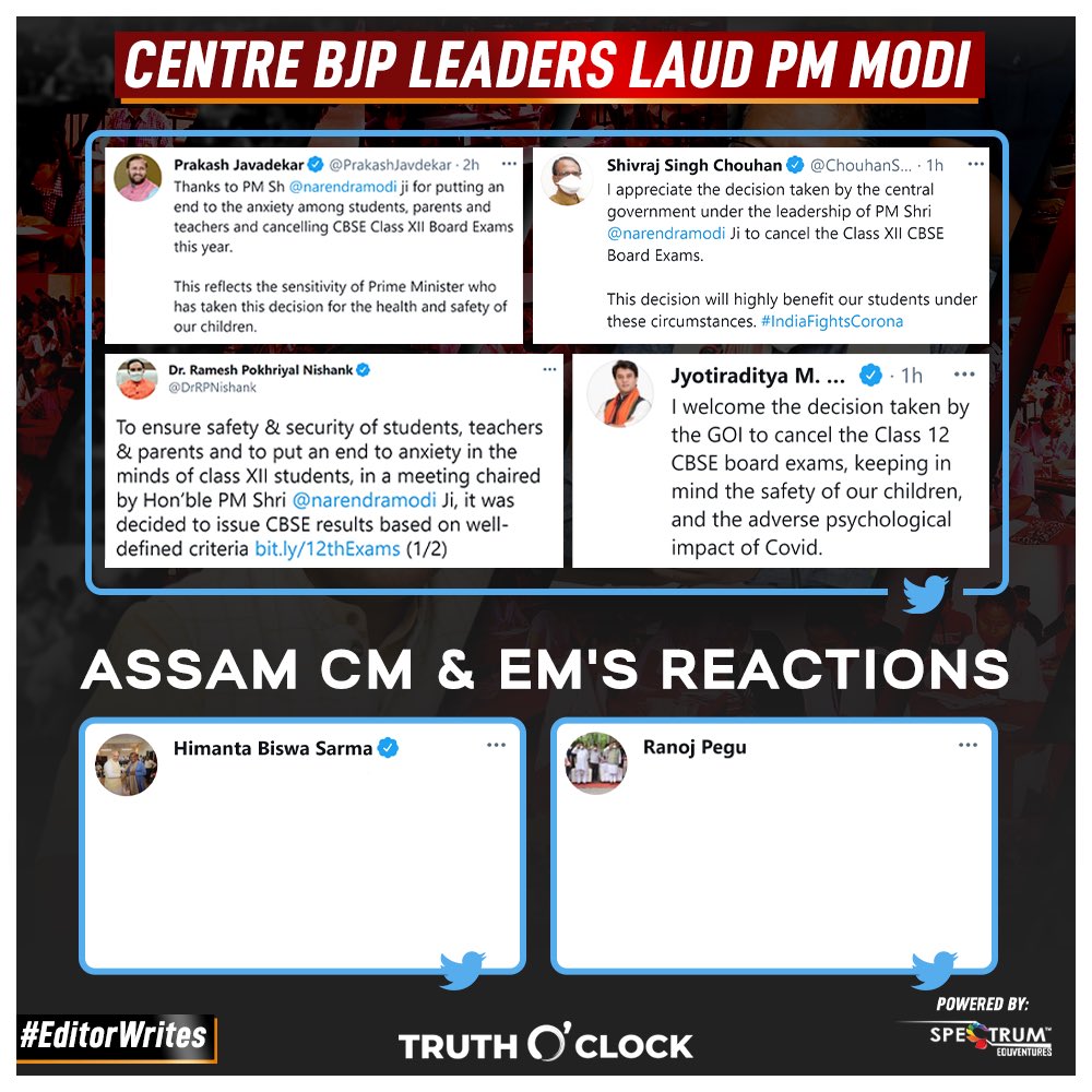 thetruthin's tweet photo. #truthOclock || PM said, “Their health and safety is of utmost importance and that there would be no compromise; Anxiety among students, parents and teachers, which must be put to an end. Students should not be forced to appear for exams in such a stressful situation.”
(2/2) https://t.co/dCmo4E4OuT