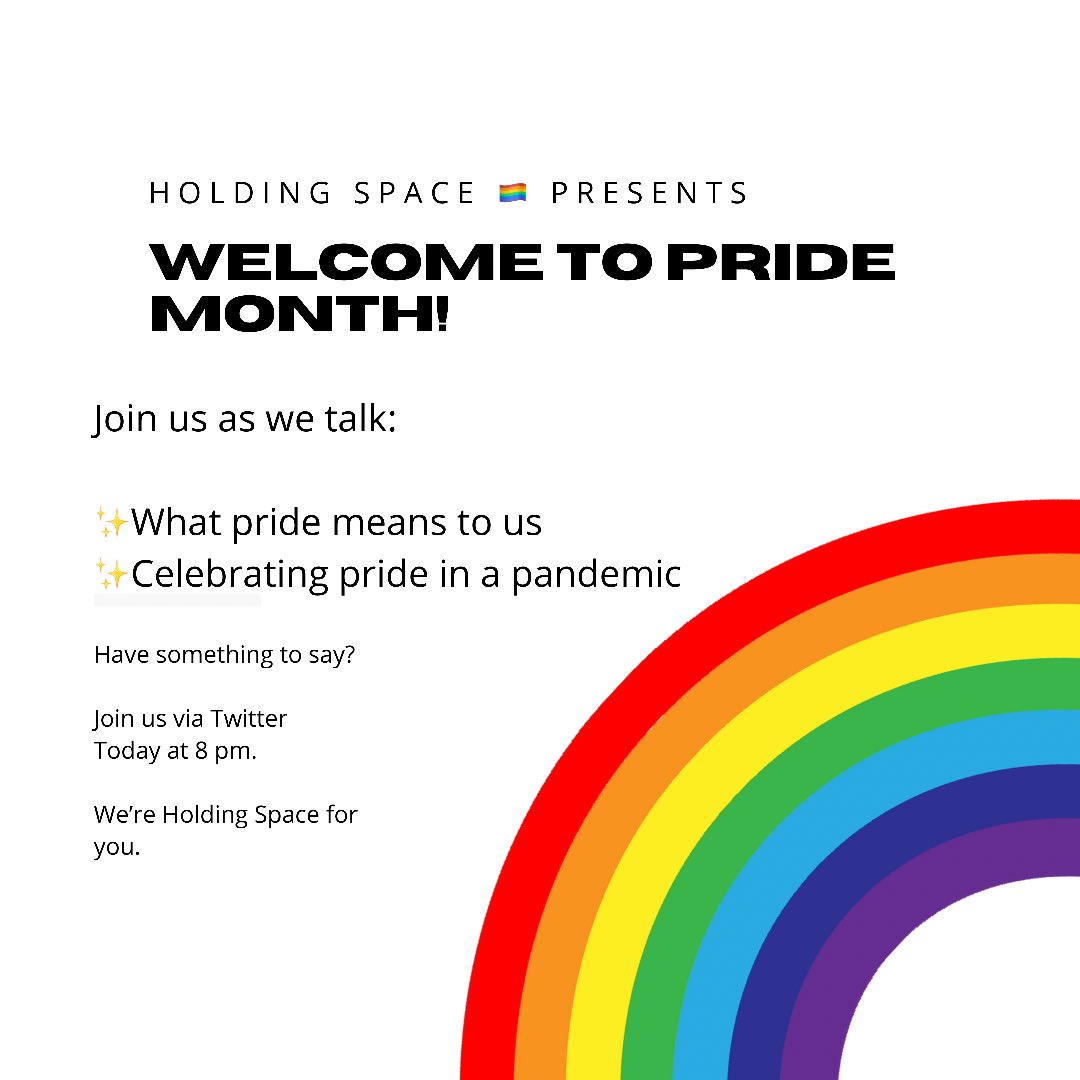 It’s officially Pride Month and we want to hear from you. We’re #HoldingSpace for the younger generation so they know they have a safe place to express themselves and let us know what pride means to them. Join us tonight at 8 pm via Twitter Spaces!
