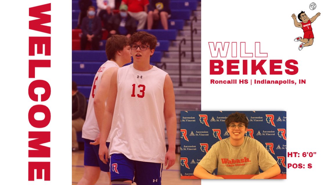 wabashvball's tweet image. The first addition to our roster is Will Beikes, a setter from Roncalli HS in Indianapolis, IN. Welcome @willbeikes! #waf #wabash2025