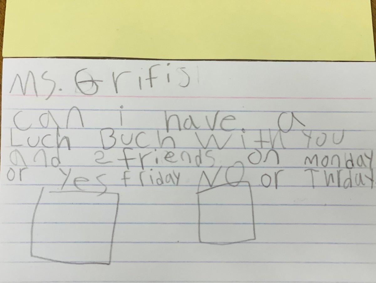 CavenaGriffith's tweet image. #thingsIvemissed Handwritten requests for lunch bunches ❤️

#checkyes #checkno