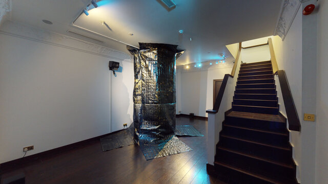 British-Ghanaian artists Adelaide Damoah and Peter Adjaye collaborated on an immersive installation with sculpture and sound titled 'Voices from the Silence: Kwame, Kwaku, Yaw, 2021' for the 'A History Untold' group exhibition at the Signature African Art gallery in London