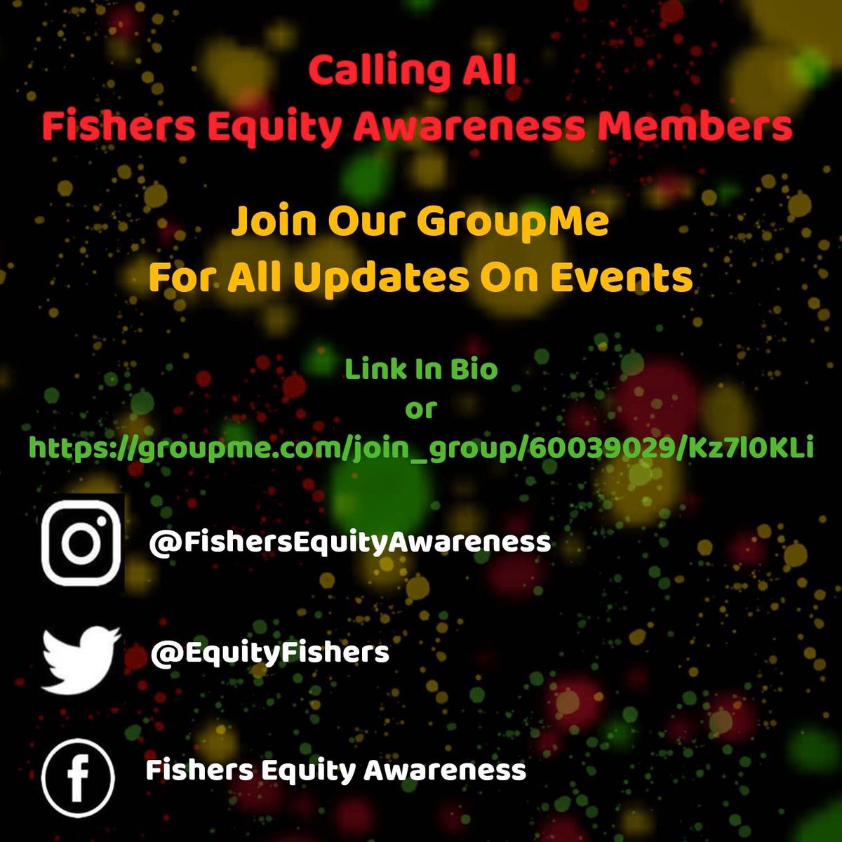 Looking to get Updates on All Fishers Equity Events ? Join Our Group Me with the Link in Our Bio or groupme.com/join_group/600…