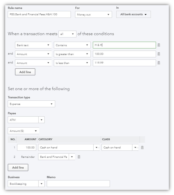 ParkwayInc's tweet photo. Later in the tutorial you will see how we use the Split function to auto assign the bank fee value too.

Read more 👉 https://t.co/USJmb169ZA

@Parkwayinc

#Bankfeeds #QBObankfeeds #bankingqbo #BankRules #ModernDayBankFeed https://t.co/pI9Opr3zPu